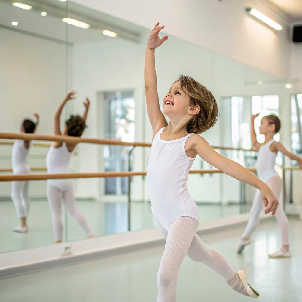 Smiling child in dance class